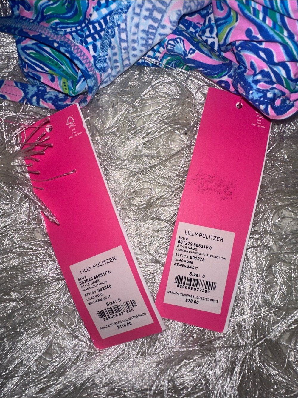 Lilly Pulitzer women’s tankini Swimsuit - Pink, Blue & Green Tropical Print
NWT - Picture 4 of 4